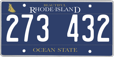 RI license plate 273432