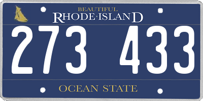 RI license plate 273433