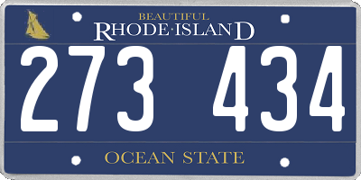 RI license plate 273434