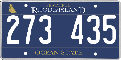 RI license plate 273435