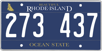 RI license plate 273437