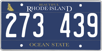 RI license plate 273439
