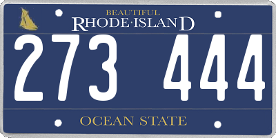 RI license plate 273444