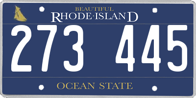 RI license plate 273445