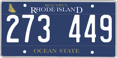 RI license plate 273449
