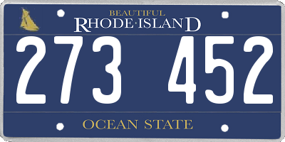 RI license plate 273452