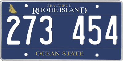 RI license plate 273454