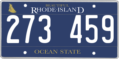 RI license plate 273459
