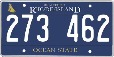 RI license plate 273462
