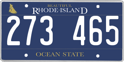 RI license plate 273465