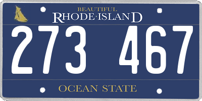 RI license plate 273467