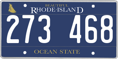 RI license plate 273468