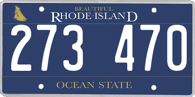 RI license plate 273470