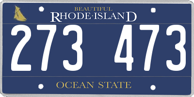 RI license plate 273473