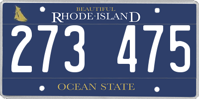 RI license plate 273475