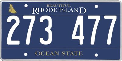 RI license plate 273477