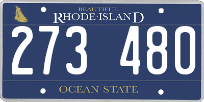 RI license plate 273480