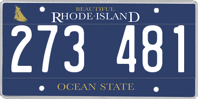 RI license plate 273481