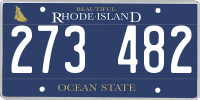 RI license plate 273482