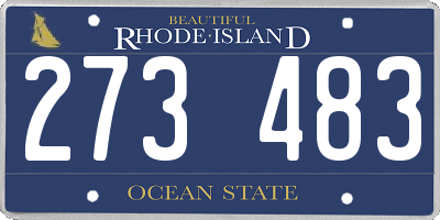 RI license plate 273483