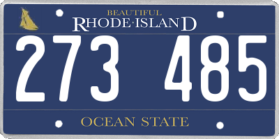 RI license plate 273485