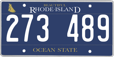 RI license plate 273489