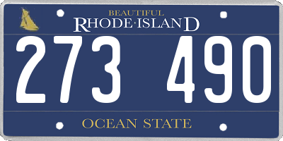 RI license plate 273490
