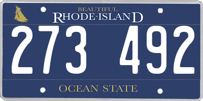 RI license plate 273492
