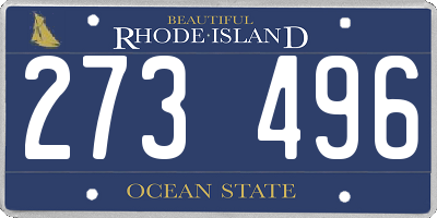 RI license plate 273496