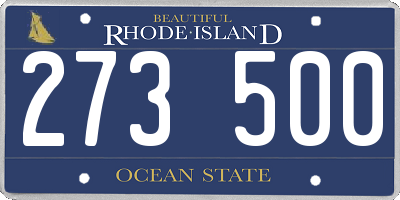 RI license plate 273500