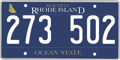 RI license plate 273502