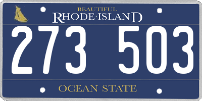 RI license plate 273503