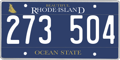 RI license plate 273504