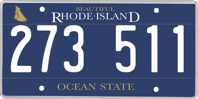 RI license plate 273511