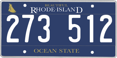 RI license plate 273512
