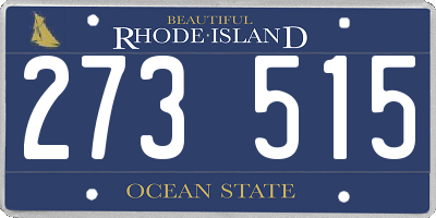 RI license plate 273515