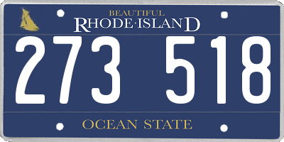 RI license plate 273518