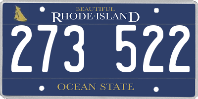 RI license plate 273522