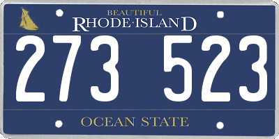 RI license plate 273523
