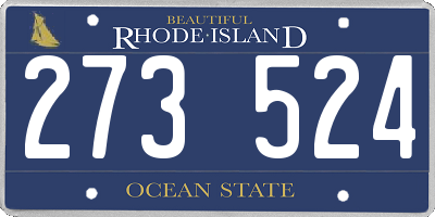 RI license plate 273524