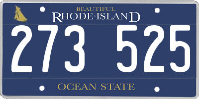 RI license plate 273525