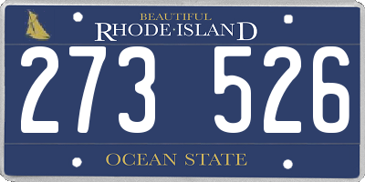 RI license plate 273526