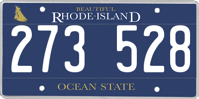 RI license plate 273528