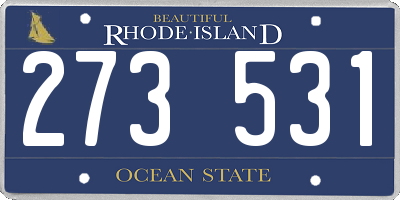 RI license plate 273531