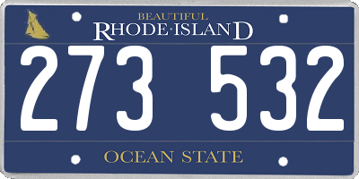 RI license plate 273532