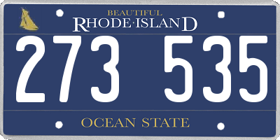 RI license plate 273535