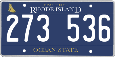 RI license plate 273536
