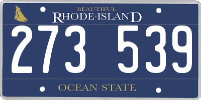 RI license plate 273539