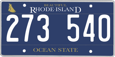 RI license plate 273540