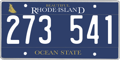 RI license plate 273541